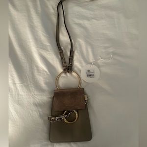 Chloe grey and gold crossbody Faye mini bracelet bag